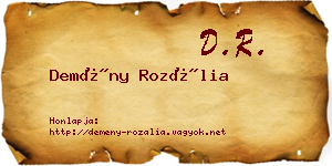Demény Rozália névjegykártya